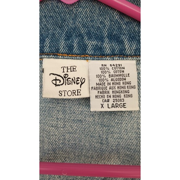 Vintage Disney Store Denim Jean Jacket Cropped Embroidered Mickey Mouse X-Large - Picture 11 of 16